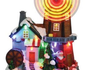 Light Up Christmas House with Windmill - Image 1