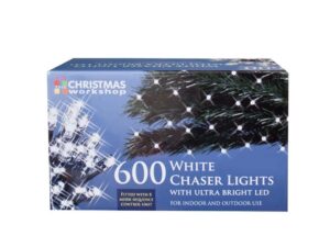 The Christmas Workshop 600 LED Chaser String Lights, Bright White - Image 1