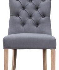 LUXURY DINING CHAIR CURVED BUTTON GREY