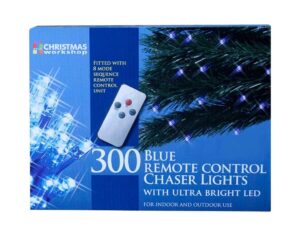 The Christmas Workshop 300 LED Chaser Lights Remote Control - Blue - Image 1