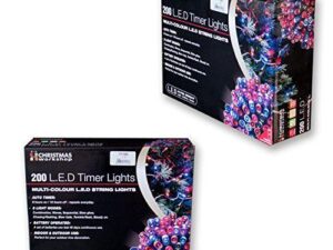 The Christmas Workshop 200 LED Battery Operated Timer Lights - Multi Colour - Image 1