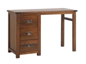 New Wooden Boston 3 Drawer Dressing Table Traditional Dark Antique - Image 1