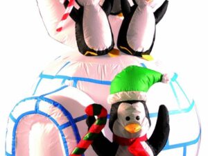 Brite Ideas Festive 142 cm Inflatable Igloo with Penguins
