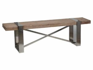 Natural Fir Wood & Stainless Steel Bench K/D