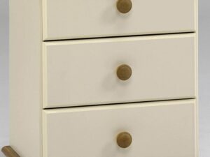 Dumfries Cream & Pine 3 Drawer Bedside Cabinet - Flat-Pack