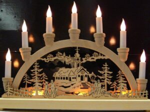 Wooden Candle Bridge 10 LED Light