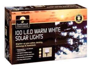 100 LED Solar String Lights Warm White - Image 1