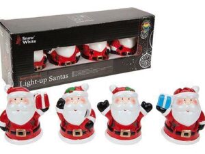 Santa Colour Changing LED Light figurines Set Of 4 - Image 1