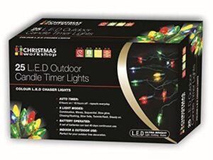 Christmas Workshop 76250 25 LED Battery Operated Chaser Candle String Lights with Timer - Multi-Colour - Image 1