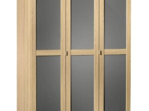 Strada Oak & Smoked Finish 3 Door Triple Wardrobe - Image 1
