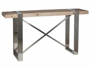 Natural Fir Wood & Stainless Steel Console