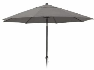2.7m Diameter Grey Steel Garden Parasol with Crank & Tilt - Image 1