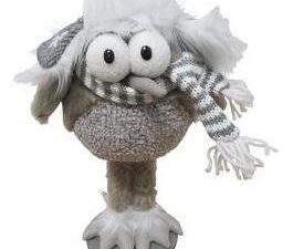 XMAS OWL LONG LEGS WITH FUR TRIM HEIGHT 35CM - Image 1