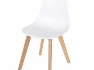 Aspen Plastic Chair White with Pine Legs - Image 1