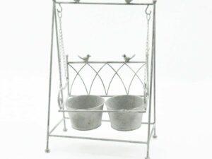 Garden Swing Planter With Birds 61cm Lead Colour Planter - Image 1