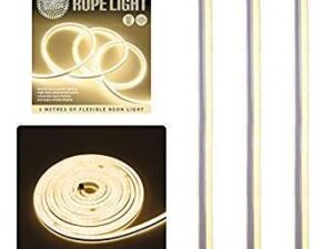 Global Gizmos 5 Metre LED Neon Flex Decorative Rope Light - Warm Plastic, White - Image 1