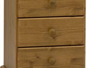 Dumfries Pine 3 Drawer Bedside - Flat-Pack