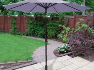 PARASOL 2.7M CRANK & TILT LIGHT GREY - Image 1