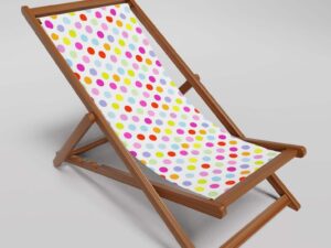 Deluxe Deck Chair Polk Dot Multi Coloured