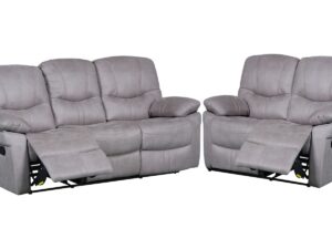 Pheonix 3+2 Seater Grey Recliner Sofa - Image 1