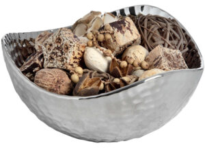 Silver Ceramic Dimple Effect Display Bowl - Small