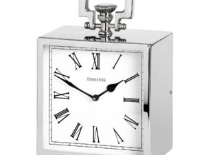 Square Nickel Table Clock