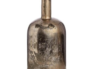 Large Floor Standing Antique Silver Effect Glass Vase