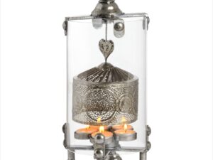Antique Silver Heart Lantern Spinner