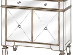 The Belfry Collection One Drawer Two Door Mirrored Cupboard
