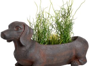 Ernie The Sausage Dog Rustic Planter - Image 1