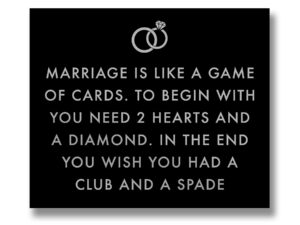 Marriage Is Like Metalic Detail Plaque