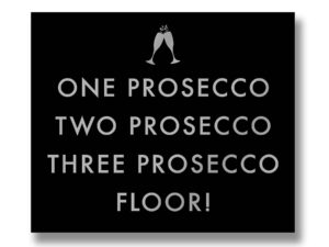 One Prosecco Metallic Detail Plaque