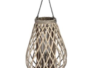 Large Wicker Bulbous Lantern