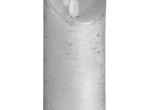 Luxe Collection 3 x 6 Silver Flickering Flame LED Wax Candle - Image 1
