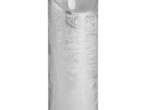 Luxe Collection 3 x 8 Silver Flickering Flame LED Wax Candle