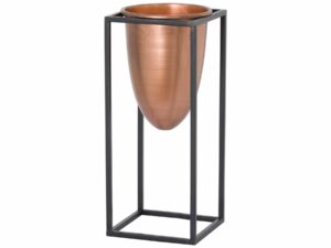 Copper Bullet Planter On Black Frame
