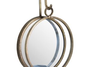 Large Bronze Wall Hanging Mirrored Candle Holder
