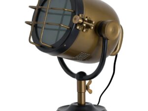 Brass And Black Industrial Spotlight Table Lamp