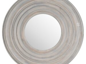 Grey Painted Round Textured Mirror