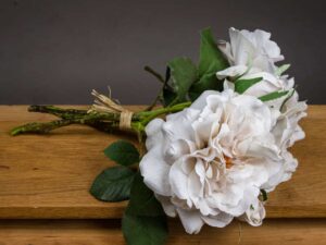 Grey White Short Stem Rose Bouquet