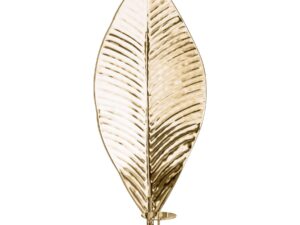 Large Brass Leaf Wall Hanging Candle Holder