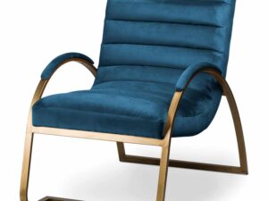 Navy And Brass Ribbed Ark Chair