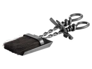 Silver Hearth Tidy Set With Hand Turned Loop Handle