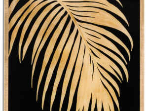 Metallic Palm Glass Image In Gold Frame