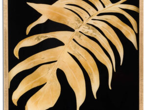 Metallic Leaf Glass Image In Gold Frame