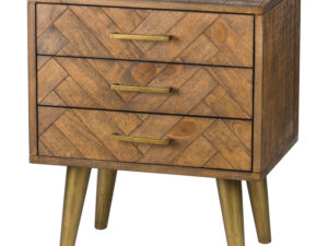 Havana Gold 3 Drawer Bedside Table