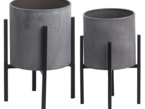 Set Of Two Cylindrical Table Top Planters
