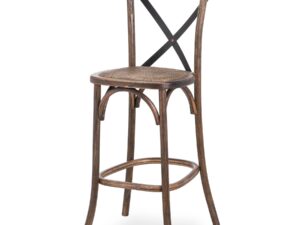 Oak Cross Back Bar Stool