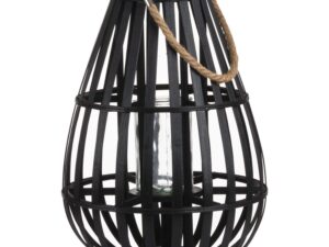 Domed Wicker Lantern With Rope Detail