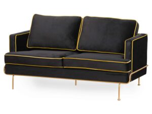 Orla Black Velvet 2 Seater Sofa